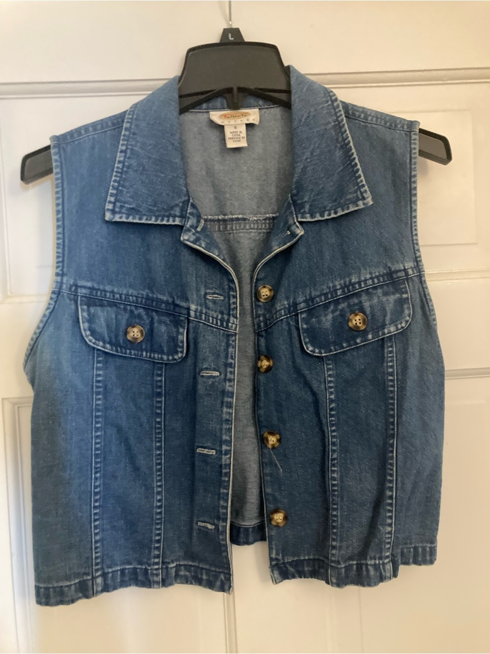 Talbots Medium Blue Denim Sleeveless Jacket Vest